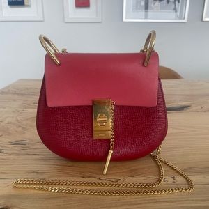 LIKE NEW: CHLOE Drew Shoulder Bag in Pink/ Red